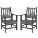 Set of 2 Patio Dining Chairs with Wide Armrests