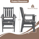 Set of 2 Patio Dining Chairs with Wide Armrests