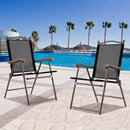 Set of 2 Patio Folding Sling Back Camping Deck Chairs by LJGDeals