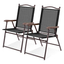 Set of 2 Patio Folding Sling Back Camping Deck Chairs by LJGDeals