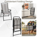 Set of 2 Patio Folding Sling Chairs Space-saving Dining Chair-Gray by LJGDeals