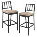Set of 2 Patio Bar Chairs with Detachable Cushion and Footrest-Vertical Stripes by LJGDeals