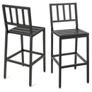 Set of 2 Patio Bar Chairs with Detachable Cushion and Footrest-Vertical Stripes by LJGDeals