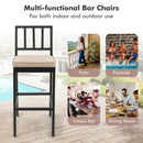Set of 2 Patio Bar Chairs with Detachable Cushion and Footrest-Vertical Stripes by LJGDeals