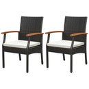 Patio Wicker Chair Set of 2/4 with Soft Zippered Cushion