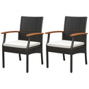 Patio Wicker Chair Set of 2/4 with Soft Zippered Cushion by LJGDeals