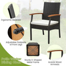 Patio Wicker Chair Set of 2/4 with Soft Zippered Cushion by LJGDeals