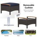 Set of 2 Fade-Resistant Wicker Patio Ottoman by LJGDeals