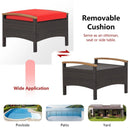 Set of 2 Fade-Resistant Wicker Patio Ottoman by LJGDeals