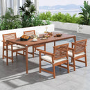 Set of 2 Patio Solid Wood Dining Chairs with Cushions and Slatted Seat by LJGDeals