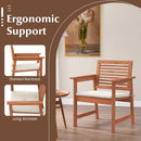 Set of 2 Patio Solid Wood Dining Chairs with Cushions and Slatted Seat by LJGDeals
