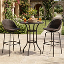 Swivel Patio Bar Stools Set of 2 with Rattan Seat 400 LBS by LJGDeals