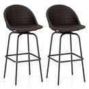 Swivel Patio Bar Stools Set of 2 with Rattan Seat 400 LBS by LJGDeals