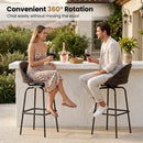 Swivel Patio Bar Stools Set of 2 with Rattan Seat 400 LBS by LJGDeals