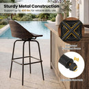 Swivel Patio Bar Stools Set of 2 with Rattan Seat 400 LBS by LJGDeals