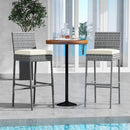 Set of 2/4 Patio Wicker Barstools with Soft Seat Cushion and Cozy Footrest by LJGDeals