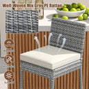Set of 2/4 Patio Wicker Barstools with Soft Seat Cushion and Cozy Footrest by LJGDeals