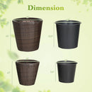 Rattan Planters Set of 2 with Drainage Holes and Saucers by LJGDeals
