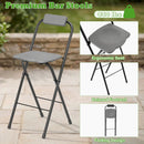 Portable Bar Height Stools Set of 2 with Footrest - Folding by DirectDeals