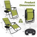 Zero Gravity Lounge Chairs Set of 2 with Cup Holders by DirectDeals
