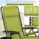 Zero Gravity Lounge Chairs Set of 2 with Cup Holders by DirectDeals