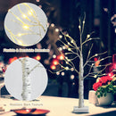 Set of 2 Pre-lit White Twig Birch Tree Battery Powered for Christmas Holiday