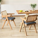 Swivel Windsor Dining Chairs Set of 2 with Solid Rubber Wood Frame by LJGDeals