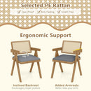 Set of 2 Rattan Accent Chairs with Padded Cushion and Rubber Wood Frame by LJGDeals