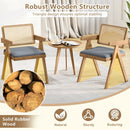 Set of 2 Rattan Accent Chairs with Padded Cushion and Rubber Wood Frame by LJGDeals