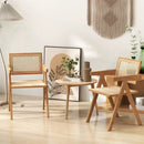 Set of 2 Rattan Accent Chairs with Natural Bamboo Frame-Natural by LJGDeals