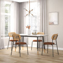 Set of 2 Rattan Dining Chair with Metal Legs