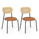 Set of 2 Rattan Dining Chair with Metal Legs by LJGDeals