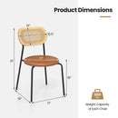 Set of 2 Rattan Dining Chair with Metal Legs by LJGDeals