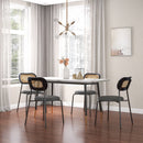Set of 2 Rattan Dining Chair with Metal Legs