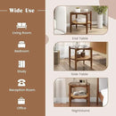 Round Rattan Side Table Set with Glass Top - Set of 2 by DirectDeals