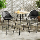 Set of 2 Rattan Swivel Barstools with Curved Back-Black by LJGDeals