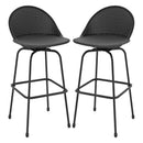 Set of 2 Rattan Swivel Barstools with Curved Back-Black by LJGDeals
