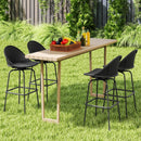 Set of 2 Rattan Swivel Barstools with Curved Back-Black by LJGDeals