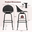 Set of 2 Rattan Swivel Barstools with Curved Back-Black by LJGDeals