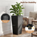 Set of 2 Rattan Tall Plant Pots with Detachable Plastic Liners-Black by DirectDeals