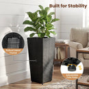 Set of 2 Rattan Tall Plant Pots with Detachable Plastic Liners-Black by LJGDeals