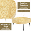 Set of 2 Solid Wood Farmhouse Round Coffee Tables-Natural