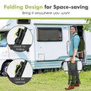 Round Folding Patio Side Tables with Tempered Glass Top by LJGDeals