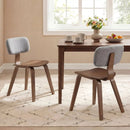 Set of 2 Rubber Wood Dining Room Chairs with Teddy Velvet Padded Backrest by LJGDeals