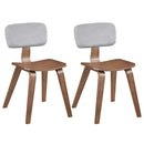 Set of 2 Rubber Wood Dining Room Chairs with Teddy Velvet Padded Backrest by DirectDeals