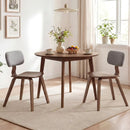 Set of 2 Rubber Wood Dining Room Chairs with Teddy Velvet Padded Backrest by LJGDeals