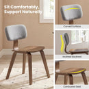 Set of 2 Rubber Wood Dining Room Chairs with Teddy Velvet Padded Backrest by DirectDeals
