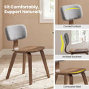 Set of 2 Rubber Wood Dining Room Chairs with Teddy Velvet Padded Backrest by LJGDeals
