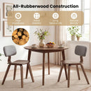 Set of 2 Rubber Wood Dining Room Chairs with Teddy Velvet Padded Backrest by LJGDeals