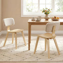 Set of 2 Rubber Wood Dining Room Chairs with Teddy Velvet Padded Backrest by LJGDeals